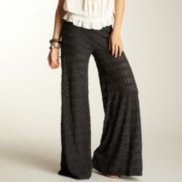 Free People Pants - FREE PEOPLE ~ LACE WIDE LEG PANTS ~ 4 ~